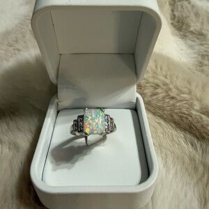 Elegant Silver Opal Ring